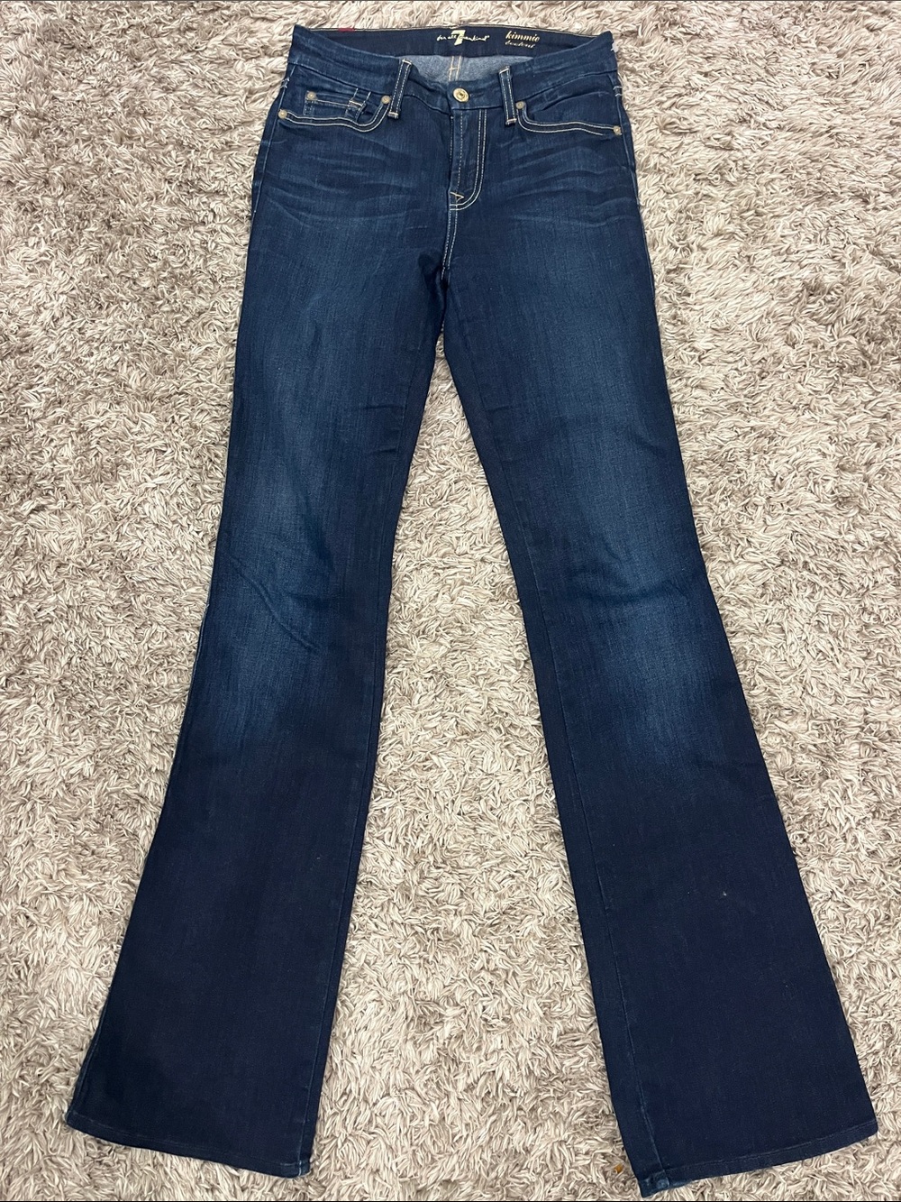 7 For All Mankind Dark Blue Flare Jeans